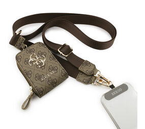 Guess Guess Crossbody Strap With Purse - 4G Big Metal Logo - Brown