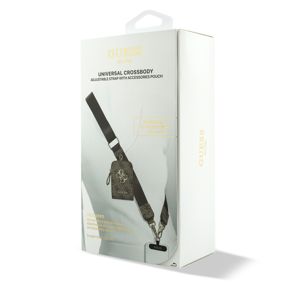 Guess Guess Crossbody Strap With Purse - 4G Big Metal Logo - Brown