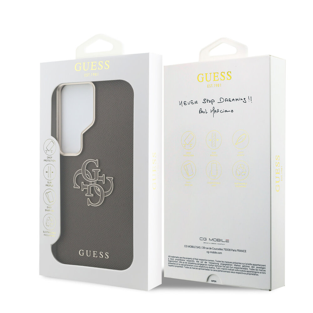 Guess Guess Galaxy S26 Ultra Backcover hoesje - Grained - Big 4G Logo - Bruin