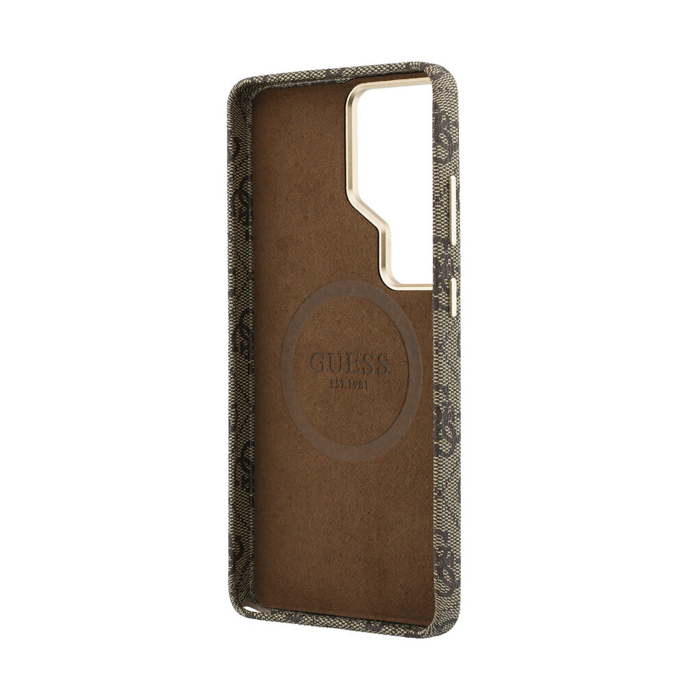 Guess Guess Galaxy S26 Ultra Backcover hoesje - MagSafe - 4G Script Metal Logo - Bruin