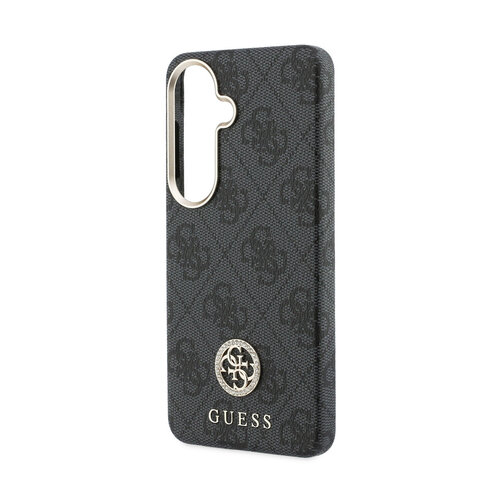 Guess Guess Galaxy S26 Back-Cover hul - Magsafe PU Leather - 4G Strass Logo - Gold Edge - Schwarz