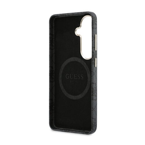 Guess Guess Galaxy S26 Back-Cover hul - Magsafe PU Leather - 4G Strass Logo - Gold Edge - Schwarz