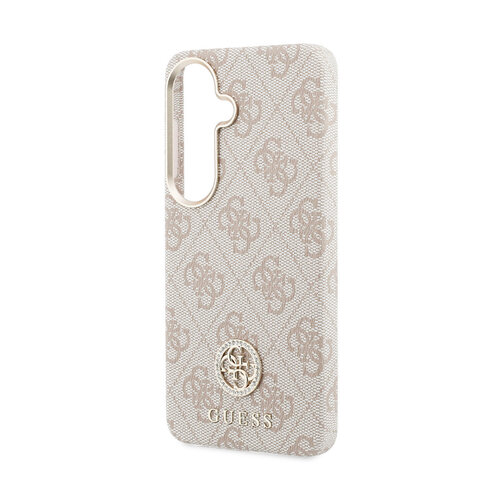 Guess Guess Galaxy S26 Back-Cover hul - Magsafe PU Leather - 4G Strass Logo - Gold Edge - Rosa