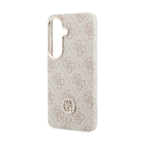 Guess Guess Galaxy S26 Back cover case - Magsafe PU Leather - 4G Strass Logo - Gold Edge - Pink