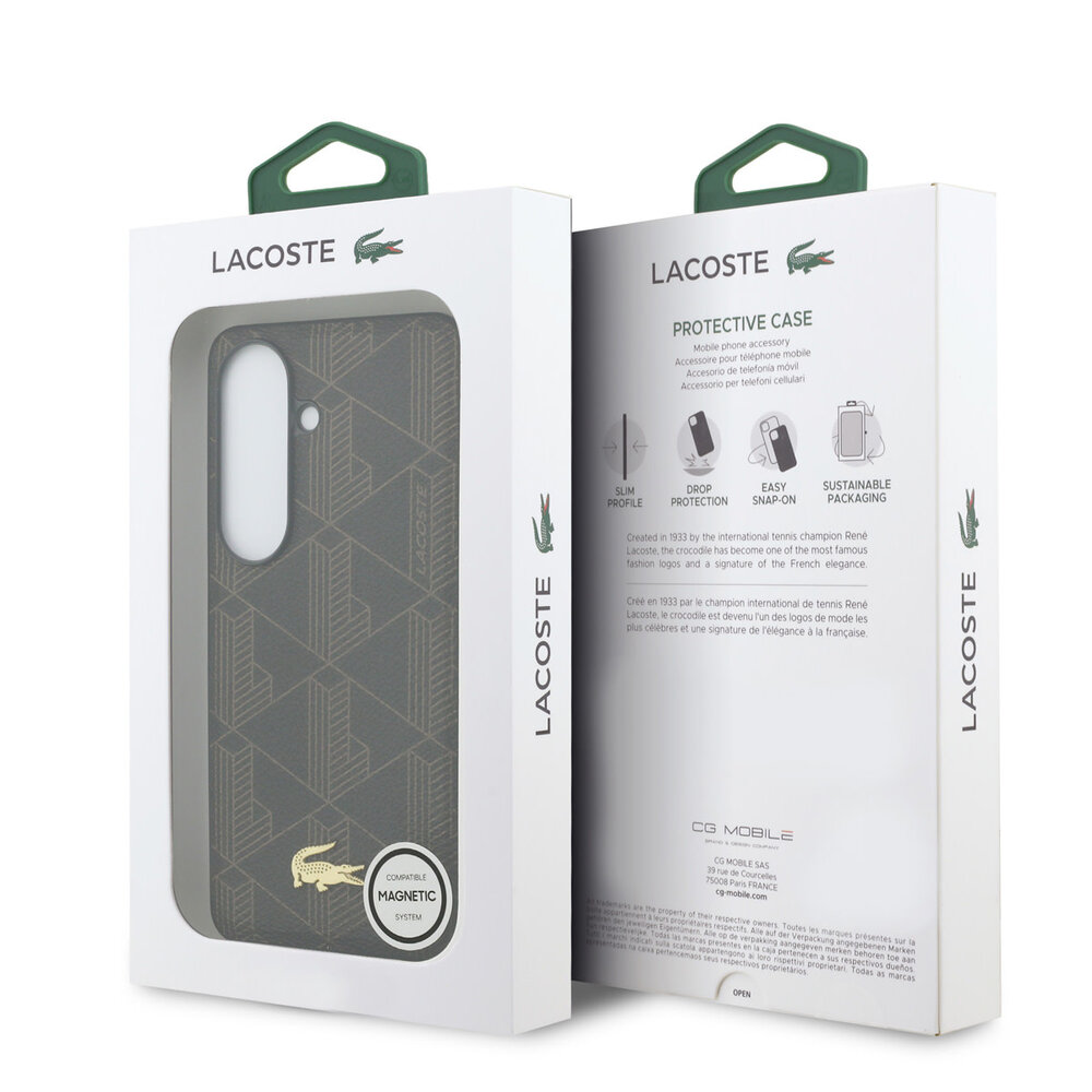 Lacoste Lacoste Galaxy S26 Back cover coque - MagSafe - The Blend Monogram - Marron Lacoste Lacoste Galaxy S26 Back cover coque - MagSafe - The Blend Monogram - Marron