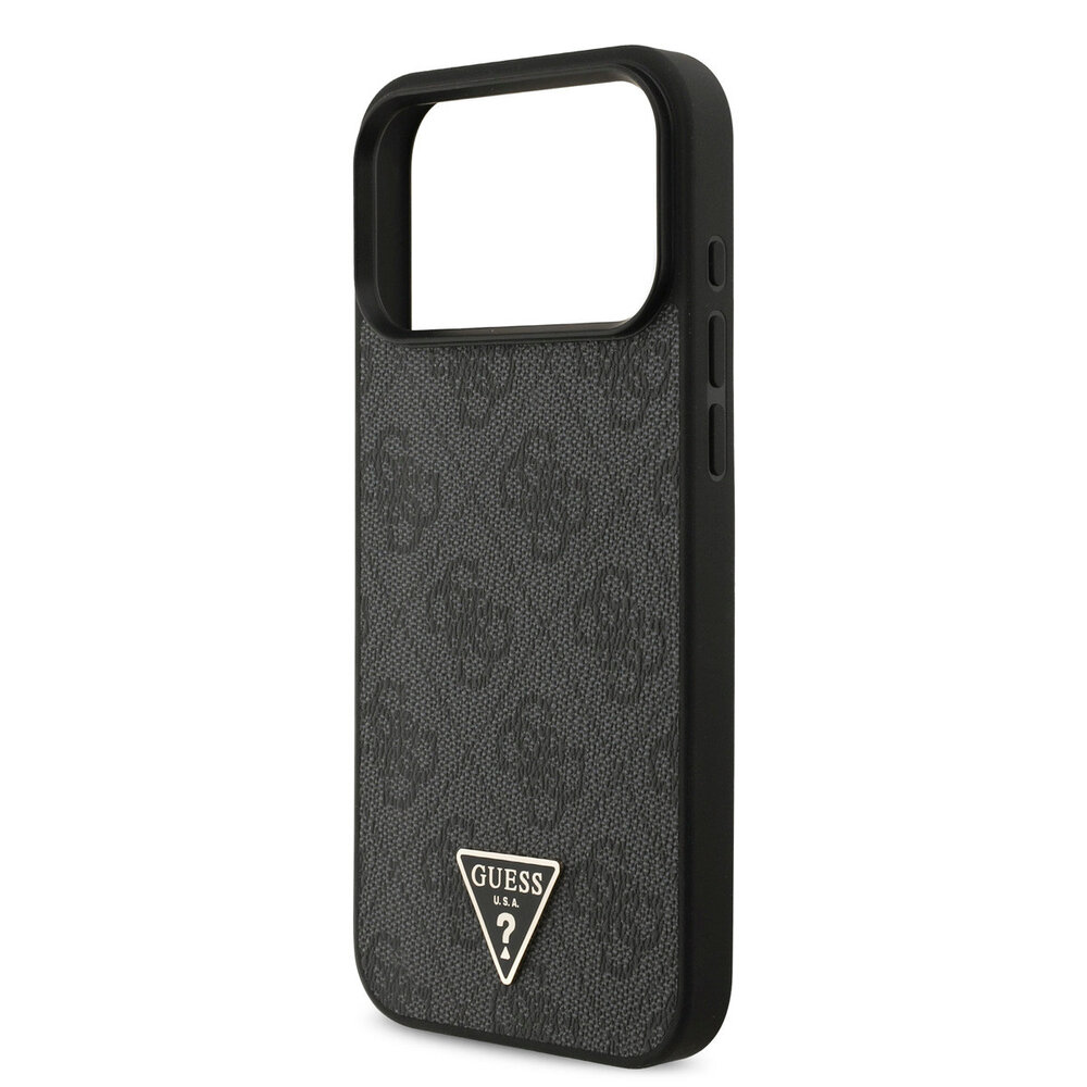Guess Guess iPhone 17 Pro Max Back cover case - MagSafe - 4G Triangle Logo - Pearl Strap - Black