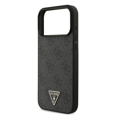 Guess Guess iPhone 17 Pro Max Back cover coque - MagSafe - 4G Triangle Logo - Pearl Strap - Noir