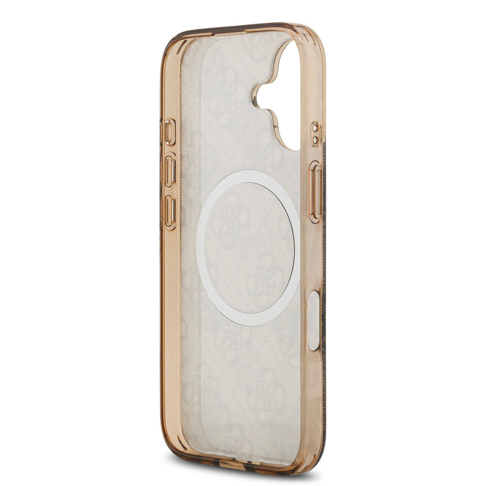 Guess Guess iPhone 17 Back cover case - MagSafe - Peony on 4G Background - Brown