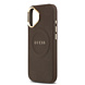 Guess Guess iPhone 17 Back cover coque - Magsafe - PU Leather Peony Hot Stamp Design - Marron