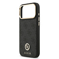 Guess Guess iPhone 17 Pro Max/iPhone 18 Pro Max Handyhülle MagSafe 4G-Logo mit Strass Goldfarbener Rand - Schwarz