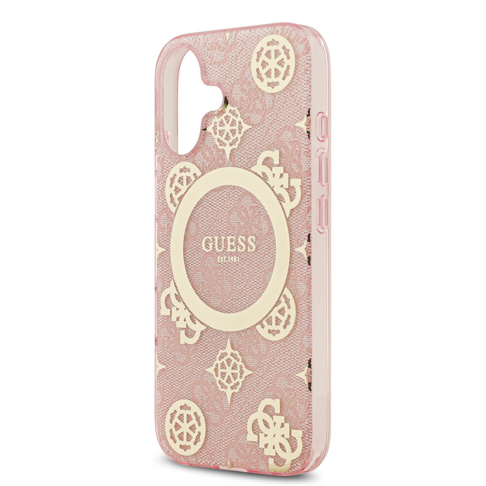 Guess Guess iPhone 17 Back cover case - MagSafe - Peony on 4G Background - Pink