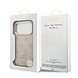 Guess Guess iPhone 17 Pro Backcover hoesje - MagSafe - 4G Strass Logo - Gold Edge - Roze