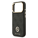 Guess Guess iPhone 17 Pro Back cover case - MagSafe - 4G Strass Logo - Gold Edge - Black
