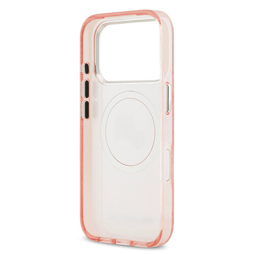 Karl Lagerfeld Karl Lagerfeld iPhone 17 Pro/iPhone 18 Pro Handyhülle MagSafe IML Glitzer Logo mit Karl-&-Choupette-Köpfen - Rosa