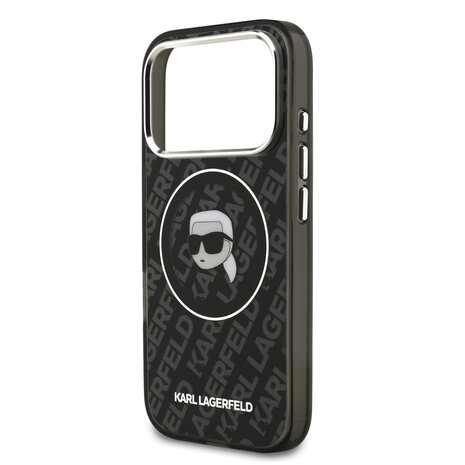Karl Lagerfeld Karl Lagerfeld iPhone 17 Pro Back cover case - MagSafe - IML Karl Head Logo - Black