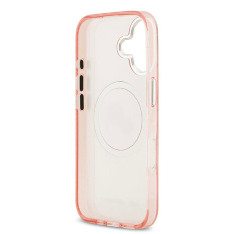 Karl Lagerfeld Karl Lagerfeld iPhone 17 Back cover case - MagSafe - IML Glitter K&C Heads Logo - Pink