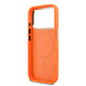 Guess Guess iPhone 17 Pro Back cover case - Magsafe - PU Leather Peony Hot Stamp Design - Orange