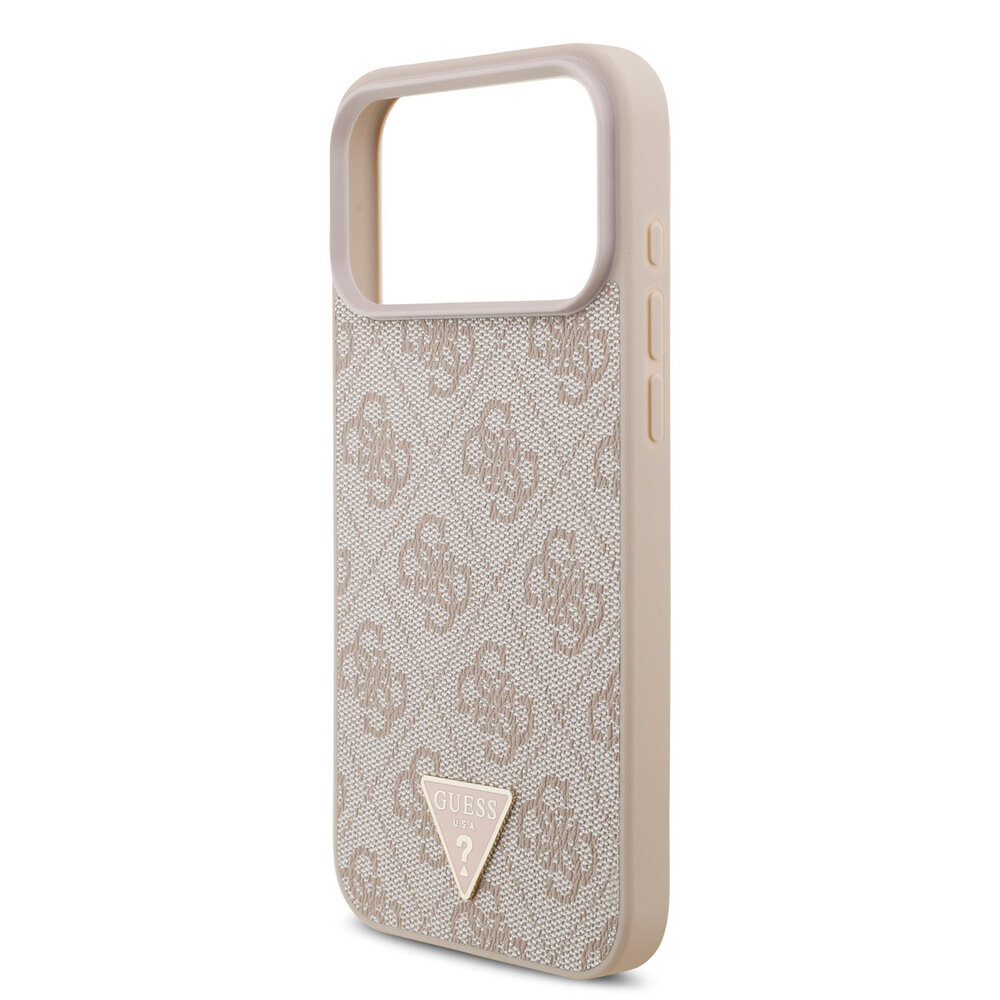 Guess Guess iPhone 17 Pro Max Back cover case - MagSafe - 4G Triangle Logo - Pearl Strap - Pink