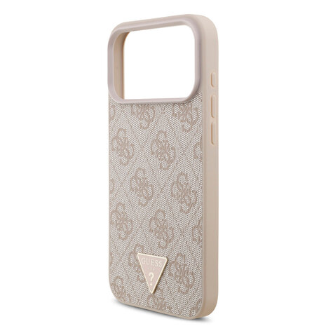 Guess Guess iPhone 17 Pro Max Back cover case - MagSafe - 4G Triangle Logo - Pearl Strap - Pink