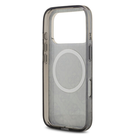 Guess Guess iPhone 17 Pro Back cover coque - MagSafe - Peony on 4G Background - Noir