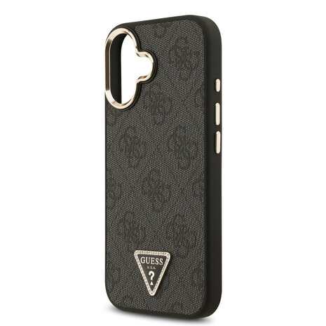 Guess Guess iPhone 17 Back-Cover hul - MagSafe - 4G Triangle Logo - Gold Edge - Schwarz