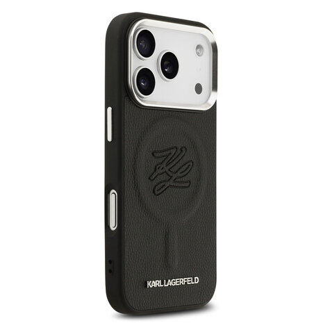 Karl Lagerfeld Karl Lagerfeld iPhone 17 Pro Backcover hoesje - MagSafe - Initials - Zwart