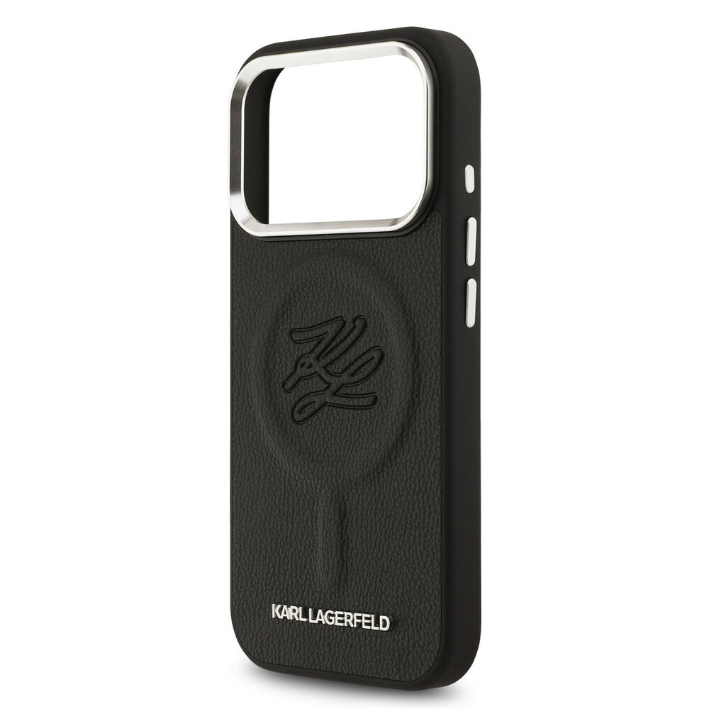 Karl Lagerfeld Karl Lagerfeld iPhone 17 Pro Backcover hoesje - MagSafe - Initials - Zwart
