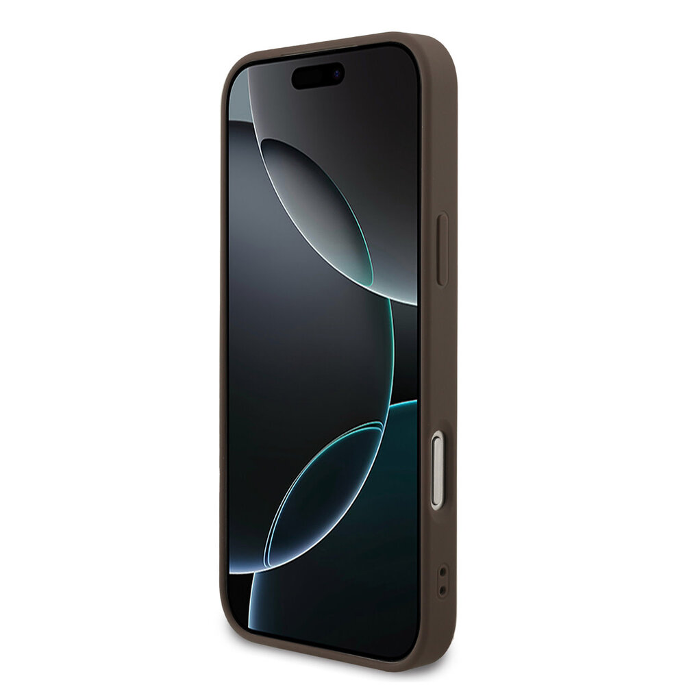 Guess Guess iPhone 17 Pro Max Back cover case - MagSafe - 4G Triangle Logo - Pearl Strap - Brown