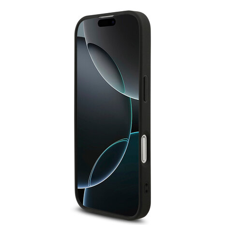 Guess Guess iPhone 17 Back cover case - MagSafe - 4G Triangle Logo - Pearl Strap - Black