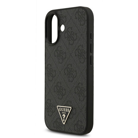 Guess Guess iPhone 17 Backcover hoesje - MagSafe - 4G Triangle Logo - Pearl Strap - Zwart