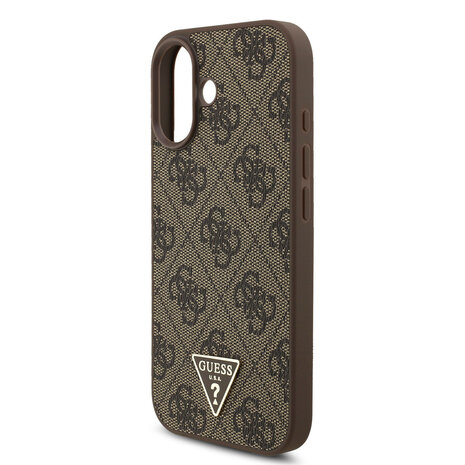 Guess Guess iPhone 17 Backcover hoesje - MagSafe - 4G Triangle Logo - Pearl Strap - Bruin