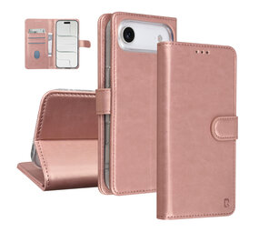 TUNIQ TUNIQ iPhone 17 Air Book-Case hul - Kartenhalter für 3 Karten - Magnetverschluss - Aufhänger - Rose Gold