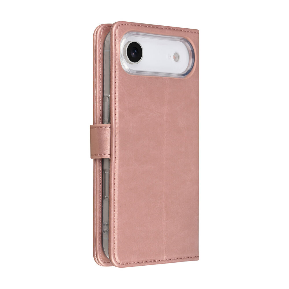 TUNIQ TUNIQ iPhone 17 Air Book Case hoesje - Pasjeshouder voor 3 pasjes - Magneetsluiting - Hanger - Rose Gold