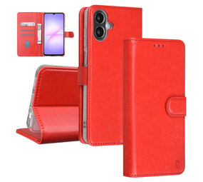 TUNIQ TUNIQ Galaxy A07 Book-Case hul - Kartenhalter für 3 Karten - Magnetverschluss - Aufhänger - Rot