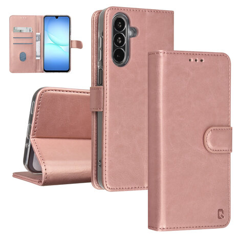 TUNIQ TUNIQ Galaxy A17 Book type case - Card holder for 3 cards - Magnetic closure - Hanger - Rose Gold TUNIQ TUNIQ Galaxy A17 Book type case - Card holder for 3 cards - Magnetic closure - Hanger - Rose Gold