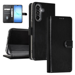 TUNIQ Galaxy A17 Book-Case hul - Kartenhalter für 3 Karten - Magnetverschluss - Aufhänger - Schwarz
