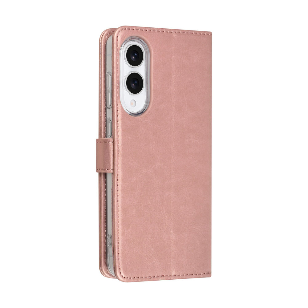 TUNIQ TUNIQ Galaxy S25 Edge Book type case - Card holder for 3 cards - Magnetic closure - Hanger - Rose Gold