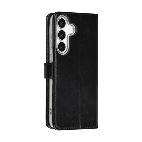 TUNIQ TUNIQ Galaxy S25 FE Book type case - Card holder for 3 cards - Magnetic closure - Hanger - Black
