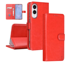 TUNIQ TUNIQ Galaxy S25 Edge Book type housse - Porte-cartes pour 3 cartes - Fermeture magnétique - Cintre - Rouge TUNIQ TUNIQ Galaxy S25 Edge Book type housse - Porte-cartes pour 3 cartes - Fermeture magnétique - Cintre - Rouge