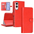 TUNIQ Galaxy S25 Edge Book type case - Card holder for 3 cards - Magnetic closure - Hanger - Red