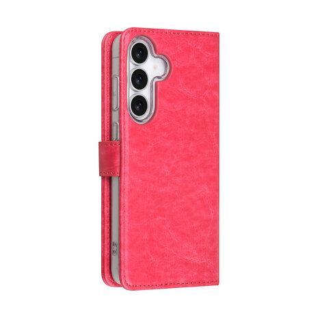 TUNIQ TUNIQ Galaxy S25 FE Book-Case hul - Kartenhalter für 3 Karten - Magnetverschluss - Aufhänger - Hot Pink