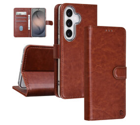 TUNIQ TUNIQ Galaxy S26 Book Case hoesje - Pasjeshouder voor 3 pasjes - Magneetsluiting - Hanger - Bruin