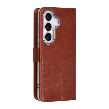 TUNIQ TUNIQ Galaxy S26 Book-Case hul - Kartenhalter für 3 Karten - Magnetverschluss - Aufhänger - Braun TUNIQ TUNIQ Galaxy S26 Book-Case hul - Kartenhalter für 3 Karten - Magnetverschluss - Aufhänger - Braun