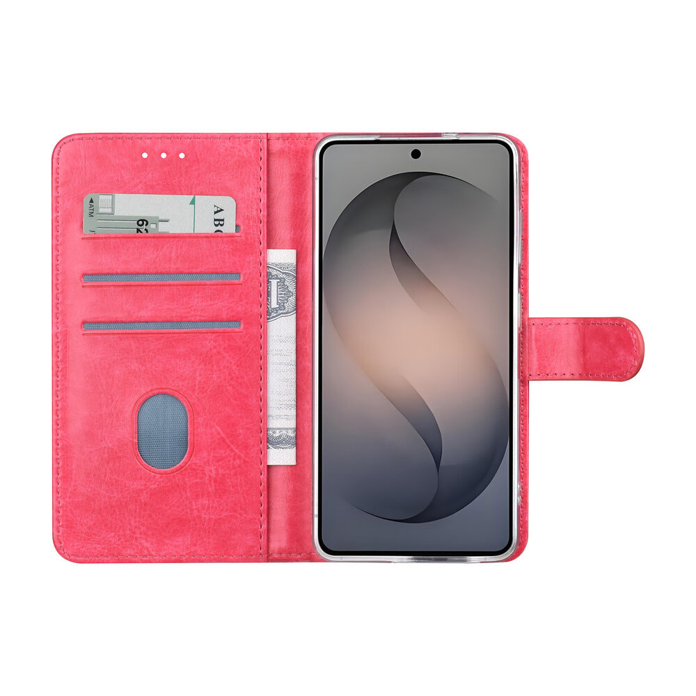TUNIQ TUNIQ Galaxy S26 Book type case - Card holder for 3 cards - Magnetic closure - Hanger - Hot Pink
