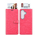 TUNIQ TUNIQ Galaxy S26 Book-Case hul - Kartenhalter für 3 Karten - Magnetverschluss - Aufhänger - Hot Pink