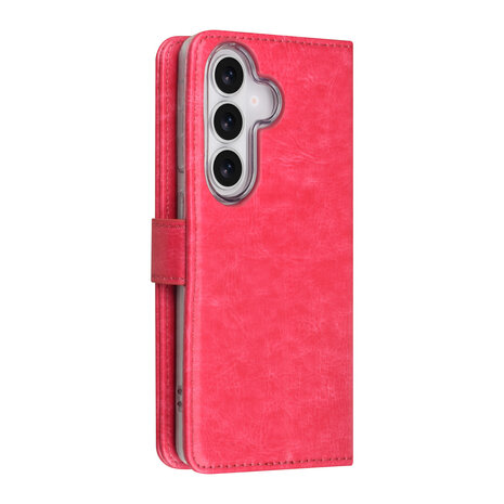 TUNIQ TUNIQ Galaxy S26 Book type case - Card holder for 3 cards - Magnetic closure - Hanger - Hot Pink