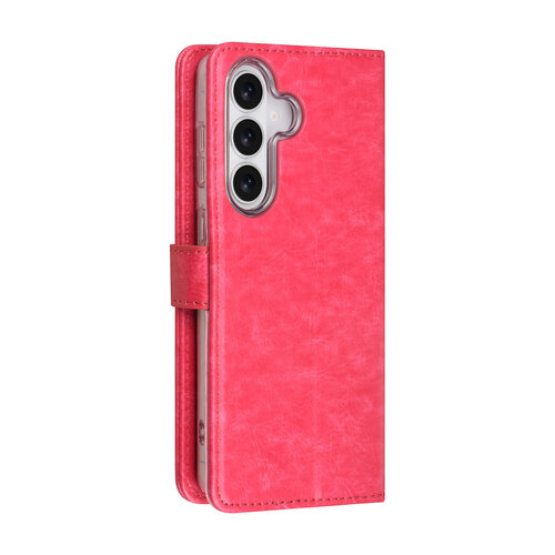 TUNIQ TUNIQ Galaxy S26 Plus Book type housse - Porte-cartes pour 3 cartes - Fermeture magnétique - Cintre - Rose vif