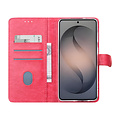 TUNIQ TUNIQ Galaxy S26 Plus Book type housse - Porte-cartes pour 3 cartes - Fermeture magnétique - Cintre - Rose vif