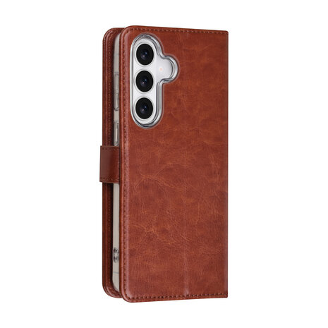 TUNIQ TUNIQ Galaxy S26 Plus Book type case - Card holder for 3 cards - Magnetic closure - Hanger - Brown