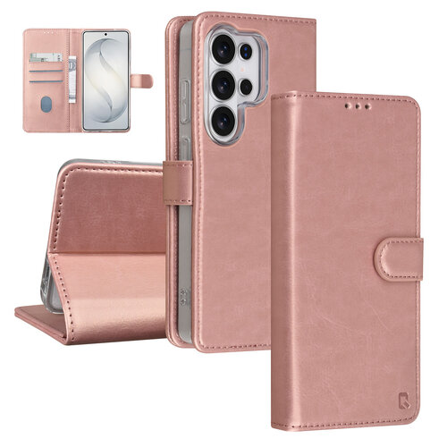 TUNIQ TUNIQ Galaxy S26 Ultra Book type case - Card holder for 3 cards - Magnetic closure - Hanger - Rose Gold